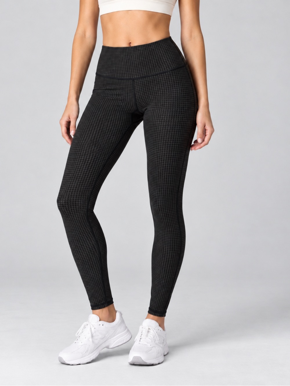 Alo Yoga High-Waist Micro Houndstooth Leggings Black Size Small 27” Inseam